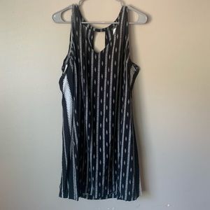 Old Navy Black & White Aztec Stripe Print Dress